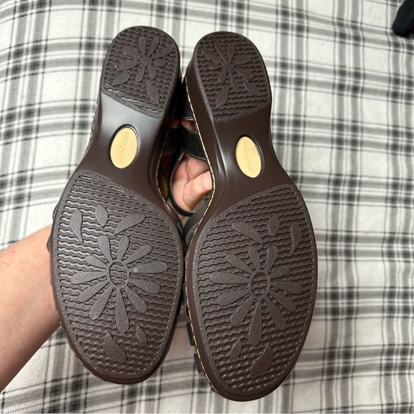 Softspots Bronze Leather Higby 1’ Lightweight Pillow Top Platform Sandal NIB 10W - Picture 14 of 14